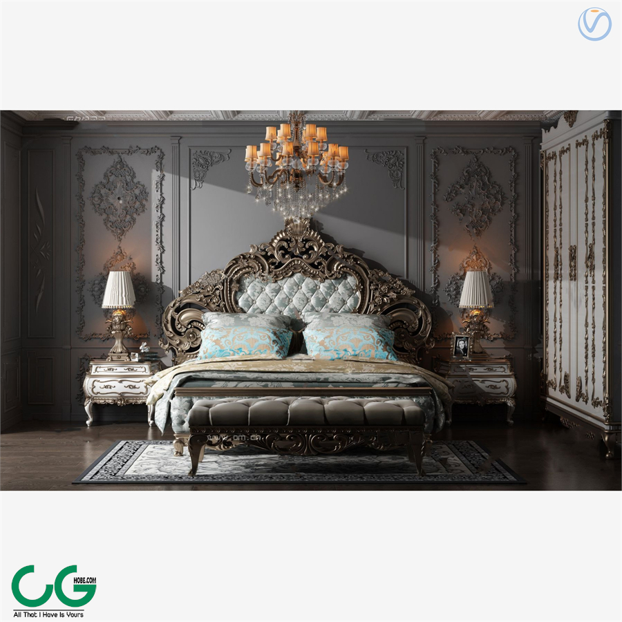 French bedroom master bedroom 3d model